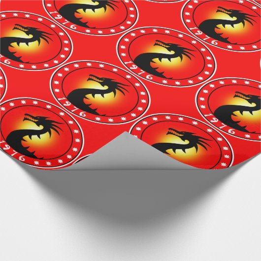 1976 Jaar van de Draak Cadeaupapier (Hoek)