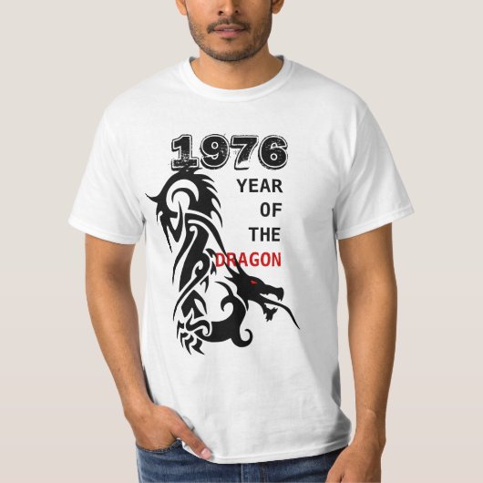 1976 Jaar van het T-shirt van het Tattoo Dragon Co (Voorkant)