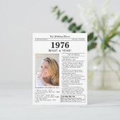 1976 Newspaper Birthday  Briefkaart (Staand voorkant)