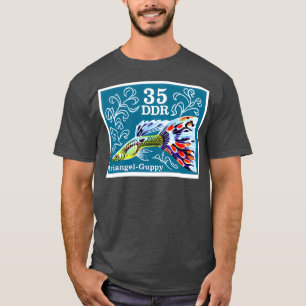 1976 Oost-DUITSLAND Triangle Guppy Postage Stamp T-shirt
