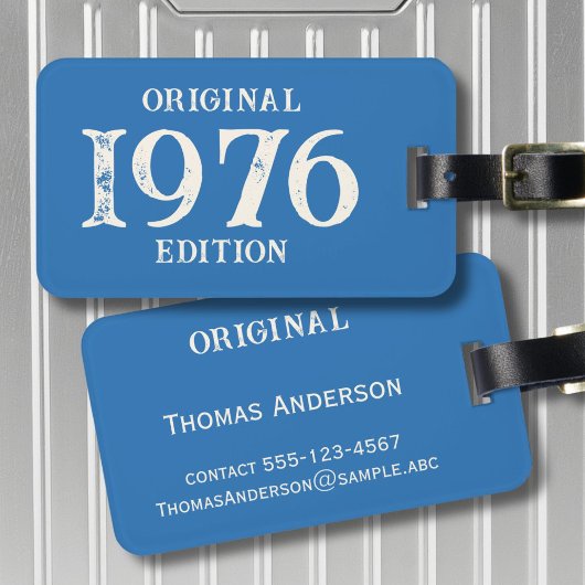 1976 Originele editie op Ocean Blue Bagagelabel