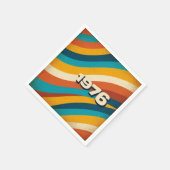 1976 Retro Papier servet  jaren 70 Groovy Stripes (Hoek)