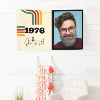 1976 Retro Streep Foto Banner Vintage Stijl
