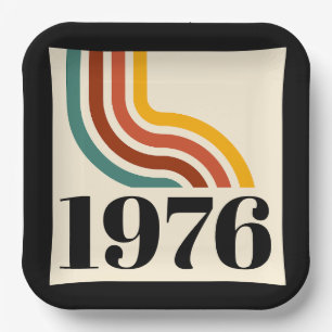 1976 Retro Streep Vintage Poster 50e Verjaardag Papieren Bordje