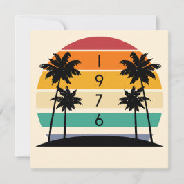 1976 Retro Streep Zonsondergang Vintage 50e Verjaa Kaart