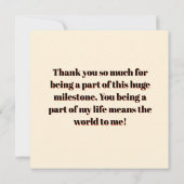 1976 Retro Stripe 50th Birthday Thank You Card Bedankkaart (Achterkant)