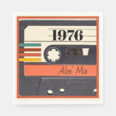 1976 Retro Stripe Cassettebandje  Sinaasappel Servet (Voorkant)