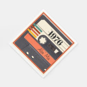 1976 Retro Stripe Cassettebandje  Sinaasappel Servet (Hoek)