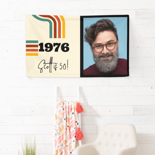1976 Retro Stripe Photo Banner  stijl (Insitu)