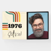 1976 Retro Stripe Photo Banner  stijl (Horizontaal)