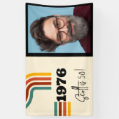 1976 Retro Stripe Photo Banner  stijl (Verticaal)