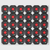 1976 Retro Stripe Record 50e verjaardag Cadeaupapier (Vlak)