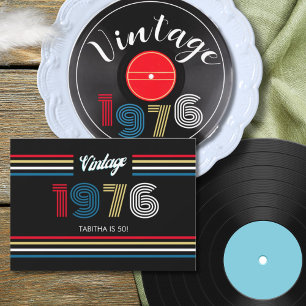  1976 Retro Stripe Record 50e verjaardag Kaart