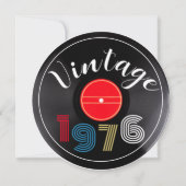 1976 Retro Stripe Record 50e verjaardag Kaart (Voorkant)