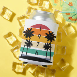 1976 Retro Stripe Sunset  Geboortejaar Blikjeskoeler