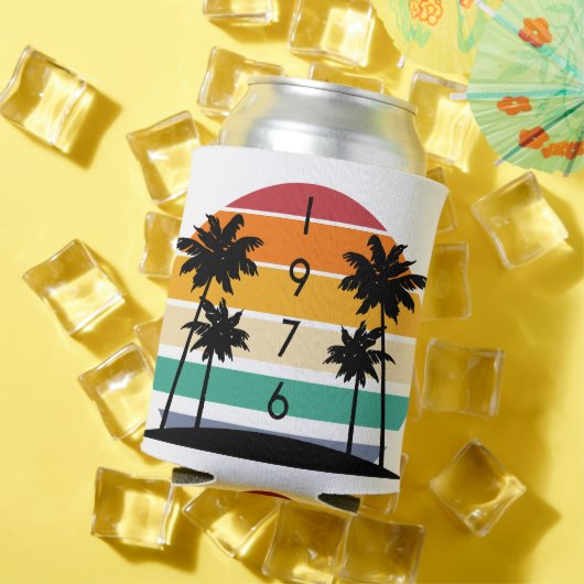 1976 Retro Stripe Sunset  Geboortejaar Blikjeskoeler (Insitu Zomer)