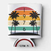 1976 Retro Stripe Sunset  Geboortejaar Blikjeskoeler (Voorkant)