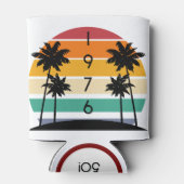 1976 Retro Stripe Sunset  Geboortejaar Blikjeskoeler (Achterkant)