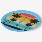 1976 Retro Stripe Sunset  Papieren Bordje (Gekanteld)