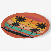 1976 Retro Stripe Sunset  Papieren Bordje (Gekanteld)