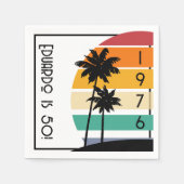 1976 Retro Stripe Sunset  Servet (Voorkant)