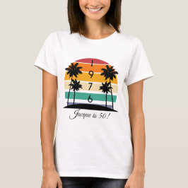 1976 Retro Stripe Sunset Vintage 50th Birthday T-shirt