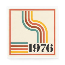 1976 Retro Stripe Vintage Poster Sinaasappel
