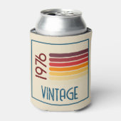  1976 Retro Stripe Zon 50e Verjaardag Blikjeskoeler (Blikje Voorkant)