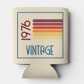  1976 Retro Stripe Zon 50e Verjaardag Blikjeskoeler (Achterkant)