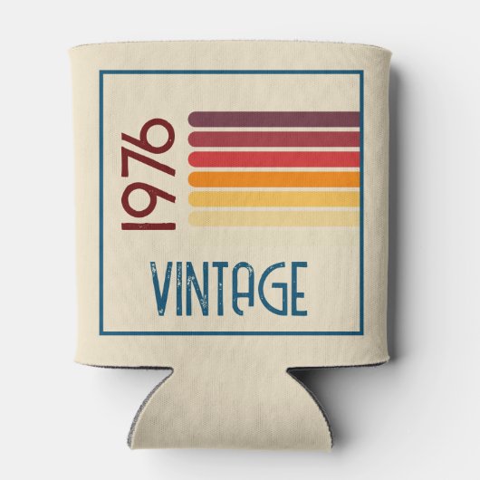  1976 Retro Stripe Zon 50e Verjaardag Blikjeskoeler (Achterkant)