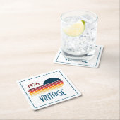  1976 Retro Stripe Zon 50e Verjaardag Kartonnen Onderzetters (Insitu)