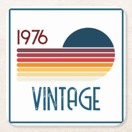  1976 Retro Stripe Zon 50e Verjaardag Kartonnen Onderzetters