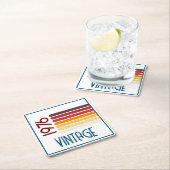 1976 Retro Stripe Zon 50e Verjaardag Kartonnen Onderzetters (Insitu)