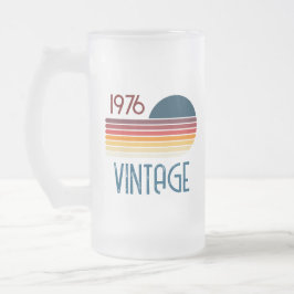  1976 Retro Stripe Zon 50e Verjaardag Matglas Bierpul