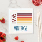 1976 Retro Stripe Zon 50e Verjaardag Servet (Insitu)