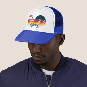  1976 Retro Stripe Zon 50e Verjaardag Trucker Pet
