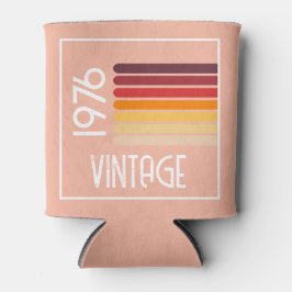  1976 Retro Stripe Zon 50ste Verjaardag Roze Blikjeskoeler