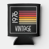  1976 Retro Stripe Zon 50ste Verjaardag Roze Blikjeskoeler (Voorkant)
