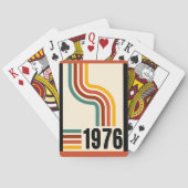 1976 Retro Stripes  50ste verjaardag Pokerkaarten (Achterkant)