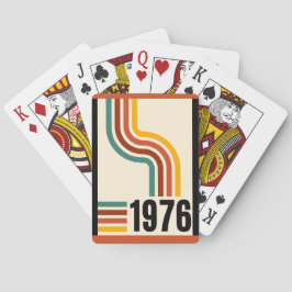 1976 Retro Stripes  50ste verjaardag Pokerkaarten