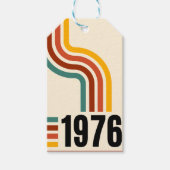 1976 Retro Stripes  Cadeaulabel (Voorkant)