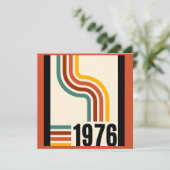 1976 Retro Stripes  Kaart (Staand voorkant)
