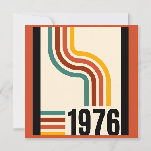 1976 Retro Stripes  Kaart (Voorkant)