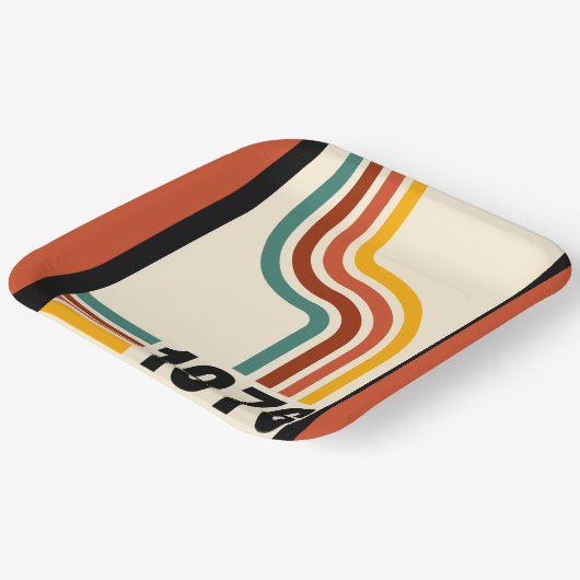1976 Retro Stripes  Papieren Bordje (Gebogen)