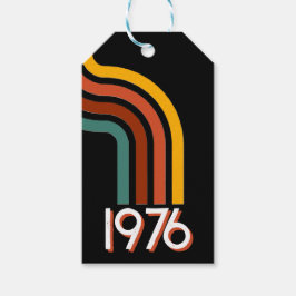 1976 Retro Stripes Vintage 50th Birthday Cadeaulabel