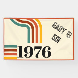 1976 Retro Vintage Poster 50ste verjaardag zwart Spandoek