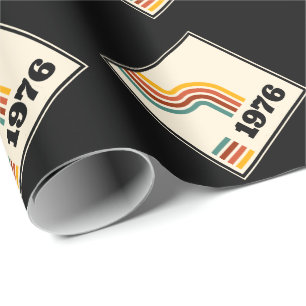 1976 Retro Vintage Poster Verjaardag of reünie Cadeaupapier