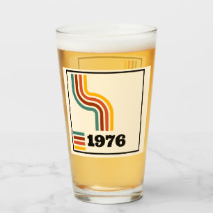 1976 Retro Vintage Poster Verjaardag of reünie Glas