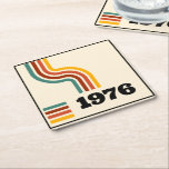 1976 Retro Vintage Poster Verjaardag of reünie Kartonnen Onderzetters<br><div class="desc">.: 1976 maar u kunt het jaar op dit ontwerp veranderen .: Retro Styling .: Coördinerende beschikbare design .: Andere beschikbare jaren .: Groot voor een verjaardagsverjaardag</div>