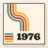 1976 Retro Vintage Poster Verjaardag of reünie Kartonnen Onderzetters (Voorkant)